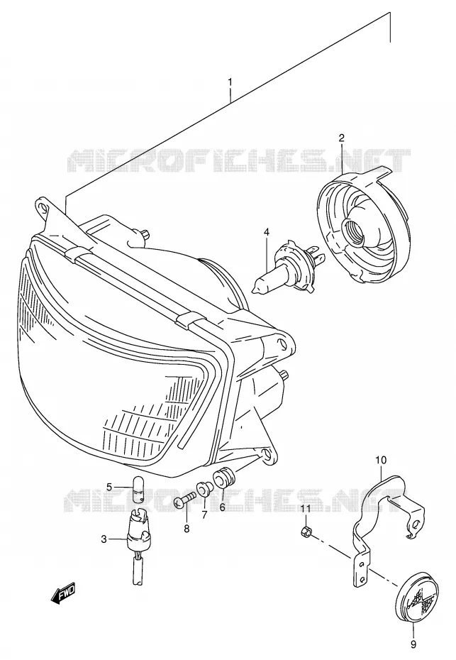 PHARE (MODELE T/V/W) Suzuki MOTO 900 RF 1997  RF900RV(E2)