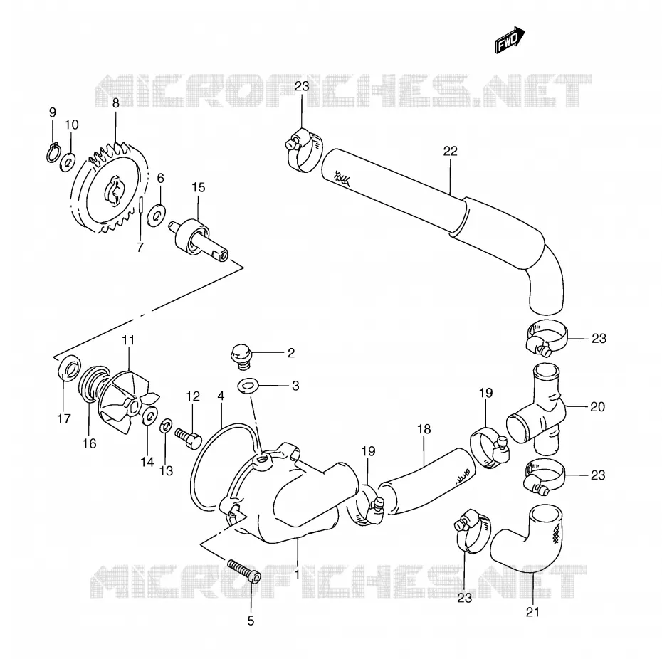 POMPE A EAU Suzuki MOTO 250 RG 1993  RGV250P(E24)