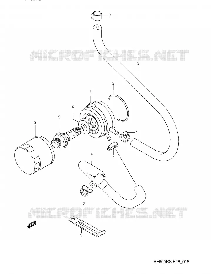 RADIATEUR D'HUILE - FILTRE A HUILE Suzuki MOTO 600 RF 1995  RF600RS(E28)