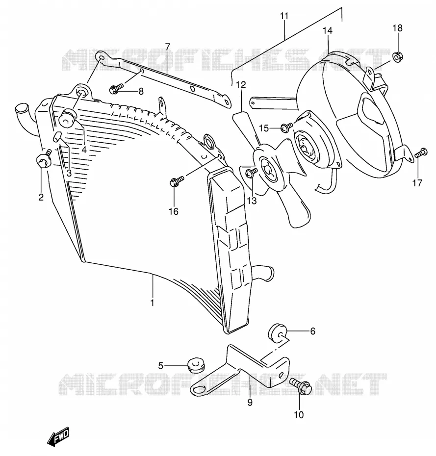 RADIATEUR Suzuki MOTO 600 RF 1994  RF600RUR(E2)