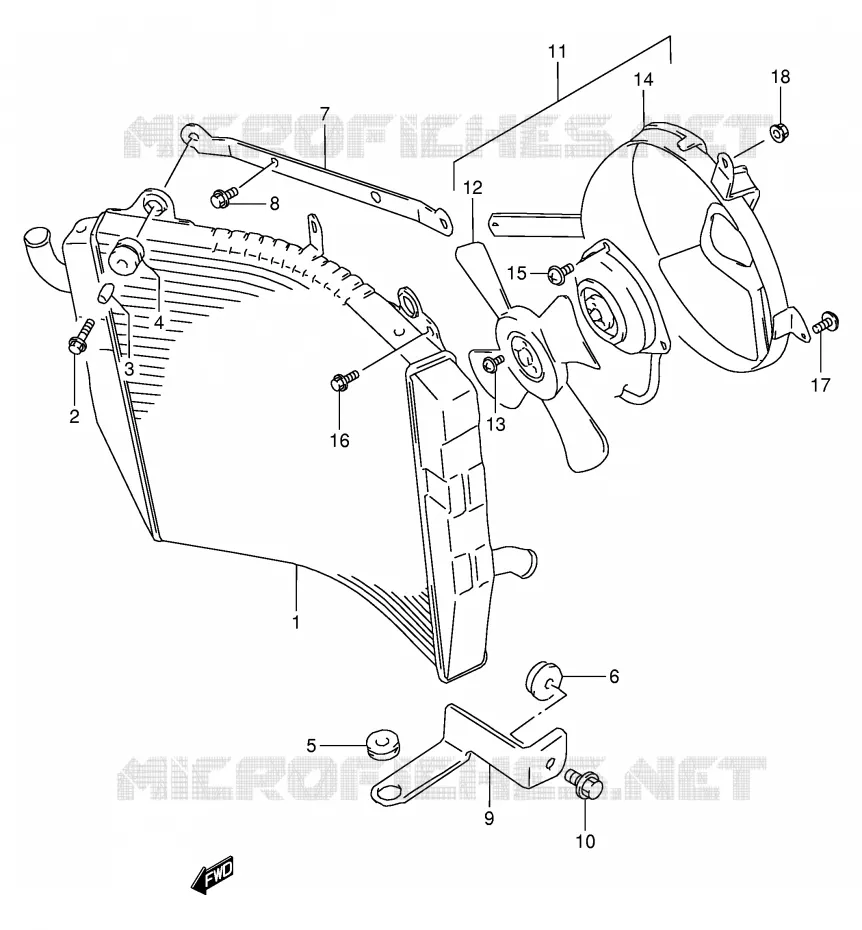 RADIATEUR Suzuki MOTO 900 RF 1996  RF900RT(E2)