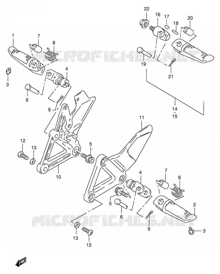 REPOSE PIED Suzuki MOTO 125 RG 1999  RG125FX(E6)