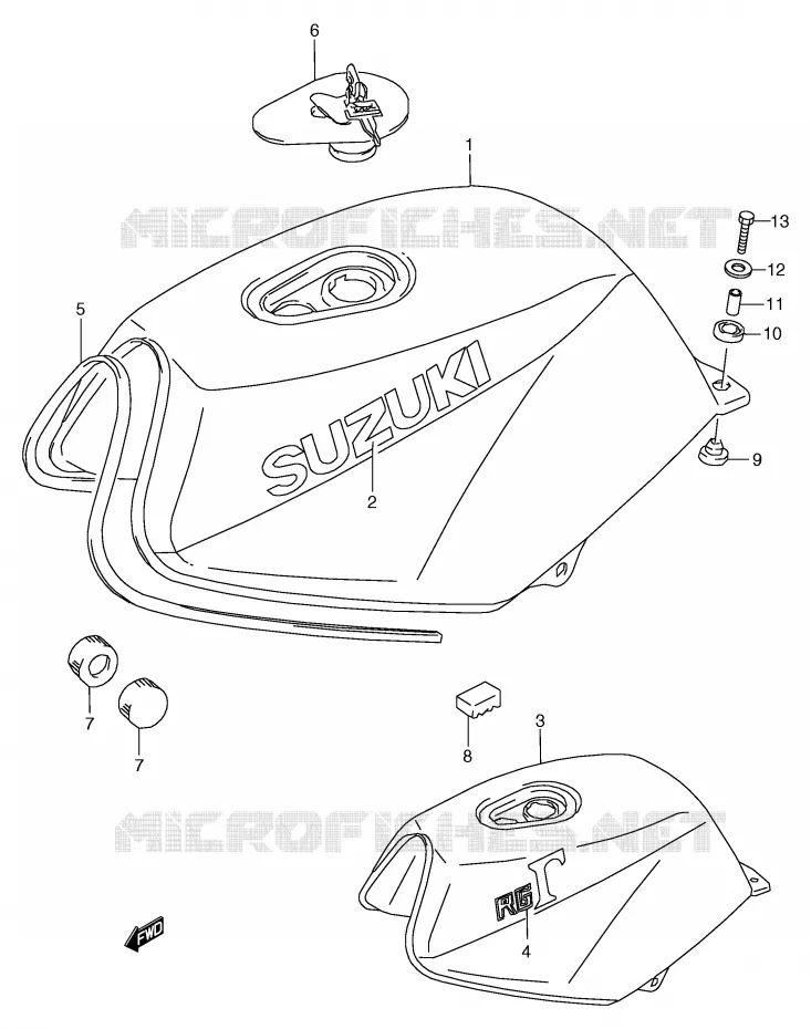 RESERVOIR D'ESSENCE (MODELE J) Suzuki MOTO 80 RG 1988  RG80J(E4)