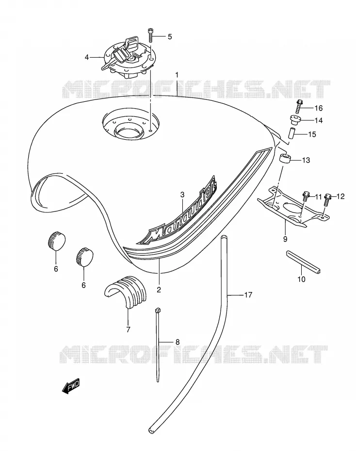 RESERVOIR D'ESSENCE (MODELE K2/K3) Suzuki MOTO 800 MARAUDER 2001  VZ800K1(E2)