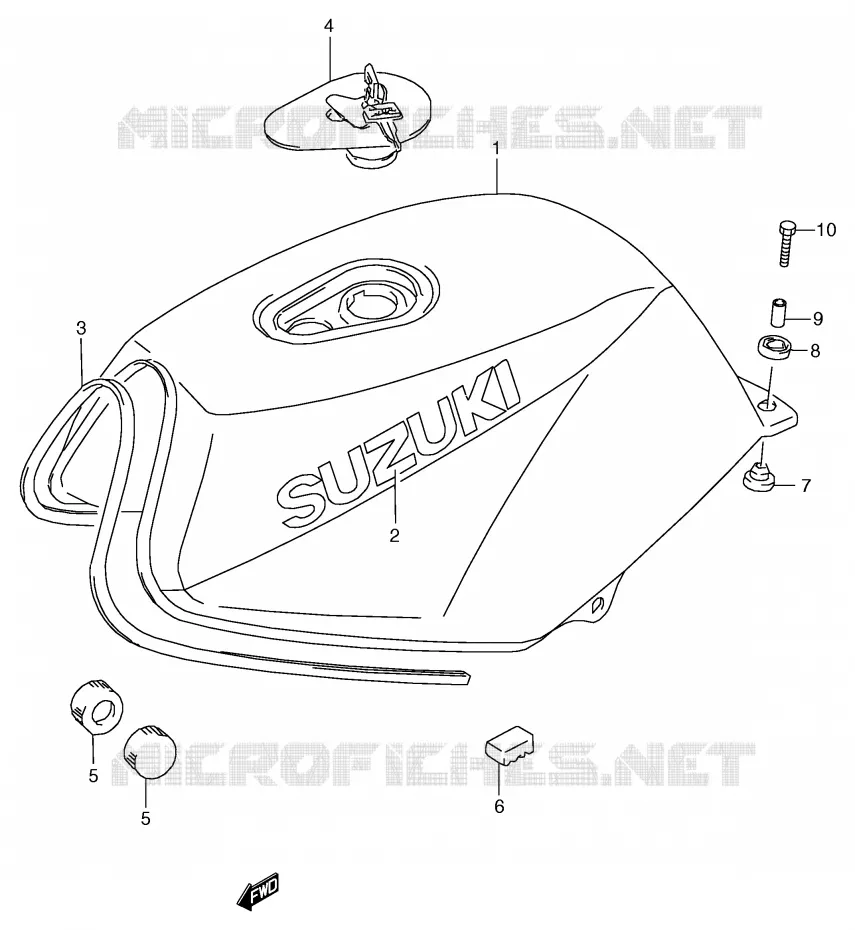 RESERVOIR D'ESSENCE (MODELE M E22 AG3,1ZX) Suzuki MOTO 80 RG 1991  RG80M(E4)