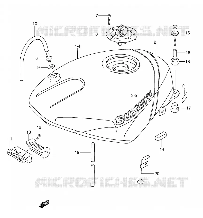 RESERVOIR D'ESSENCE (MODELE N) Suzuki MOTO 250 RG 1993  RGV250P(E24)