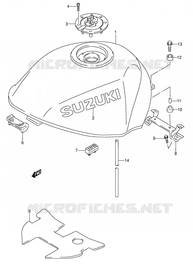 RESERVOIR D'ESSENCE (MODELE P/R/S/T) Suzuki MOTO 600 RF 1997  RF600RV(E2)