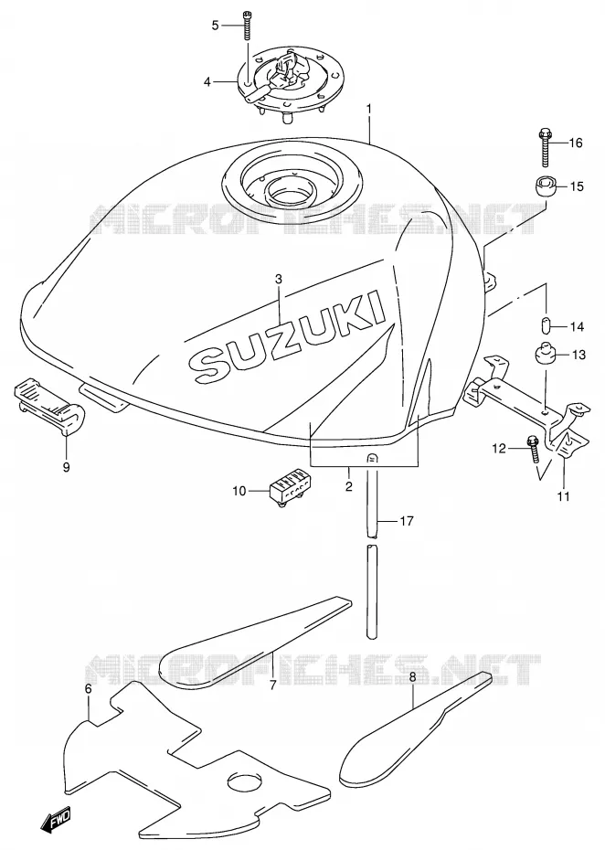 RESERVOIR D'ESSENCE (MODELE T) Suzuki MOTO 900 RF 1998  RF900RW(E2)