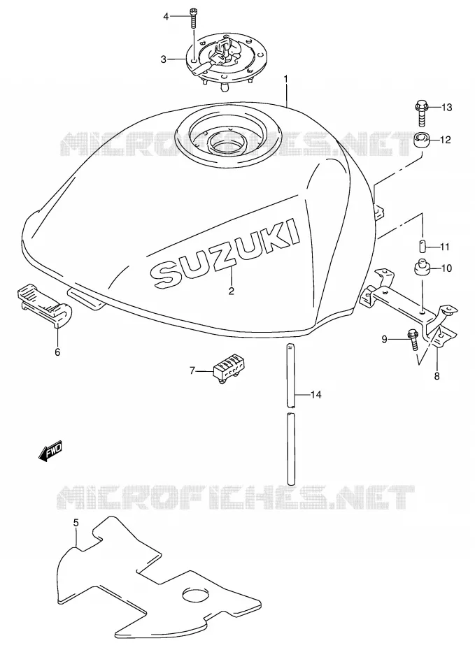 RESERVOIR D'ESSENCE (MODELE V) Suzuki MOTO 600 RF 1995  RF600RUS(E2)