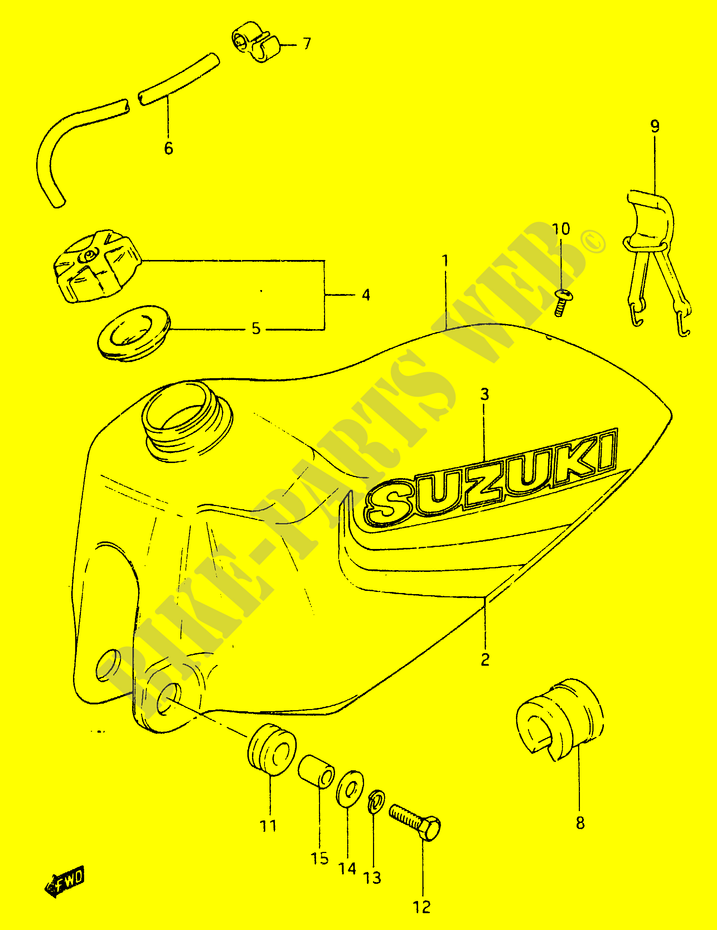 RESERVOIR D'ESSENCE (MODELE Z) pour Suzuki RM 465 1982