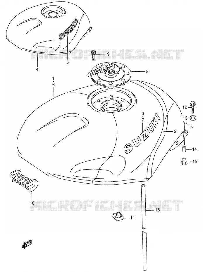 RESERVOIR D'ESSENCE Suzuki MOTO 125 RG 1992  RG125FUN(E18)