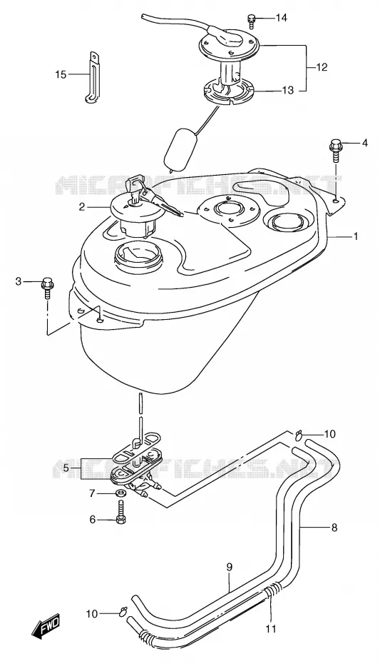 RESERVOIR D'ESSENCE Suzuki SCOOTER 50 Autres-modeles 1996  RC50T(E1)