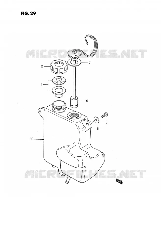 RESERVOIR D'HUILE (E16,E43,MODELE R E15) Suzuki MOTO 50 PV 1983  PV50D(E15)