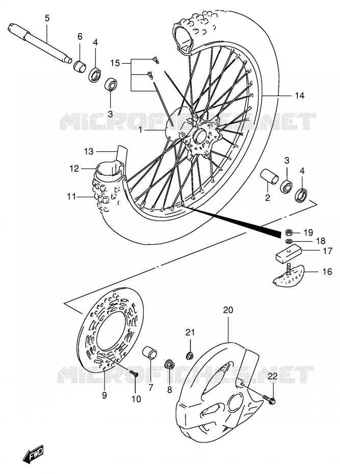 ROUE AVANT (MODELE T) Suzuki MOTO 125 RM 1999  RM125X(E2)
