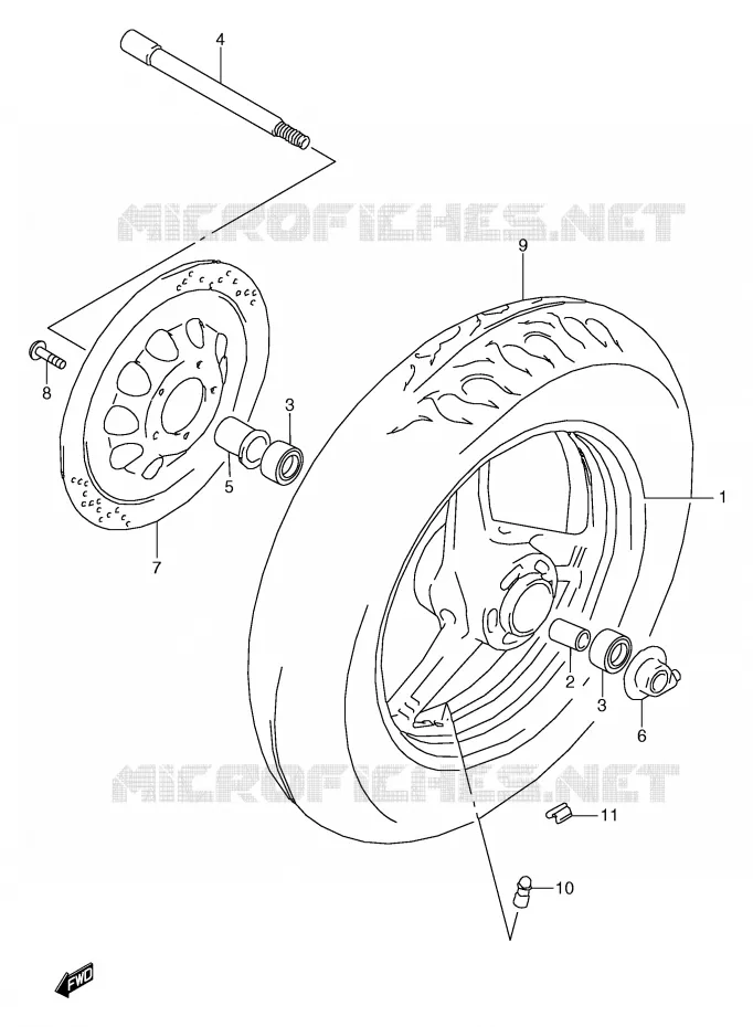 ROUE AVANT Suzuki MOTO 800 MARAUDER 2002  VZ800K2(E2)
