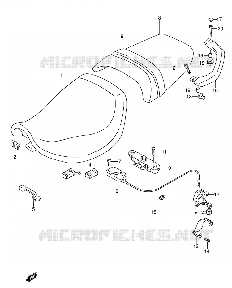 SELLE (MODELE S/T/V) Suzuki MOTO 600 RF 1995  RF600RS(E2)
