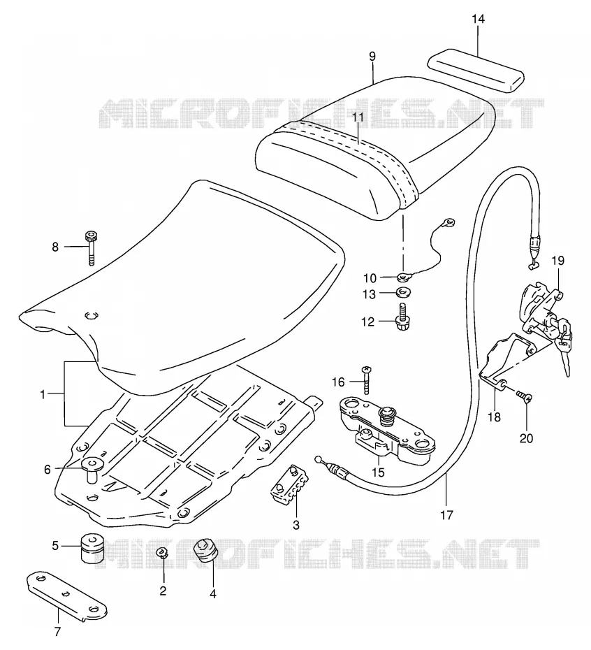 SELLE (VOIR NOTE) Suzuki MOTO 125 RG 1992  RG125FN(E18)
