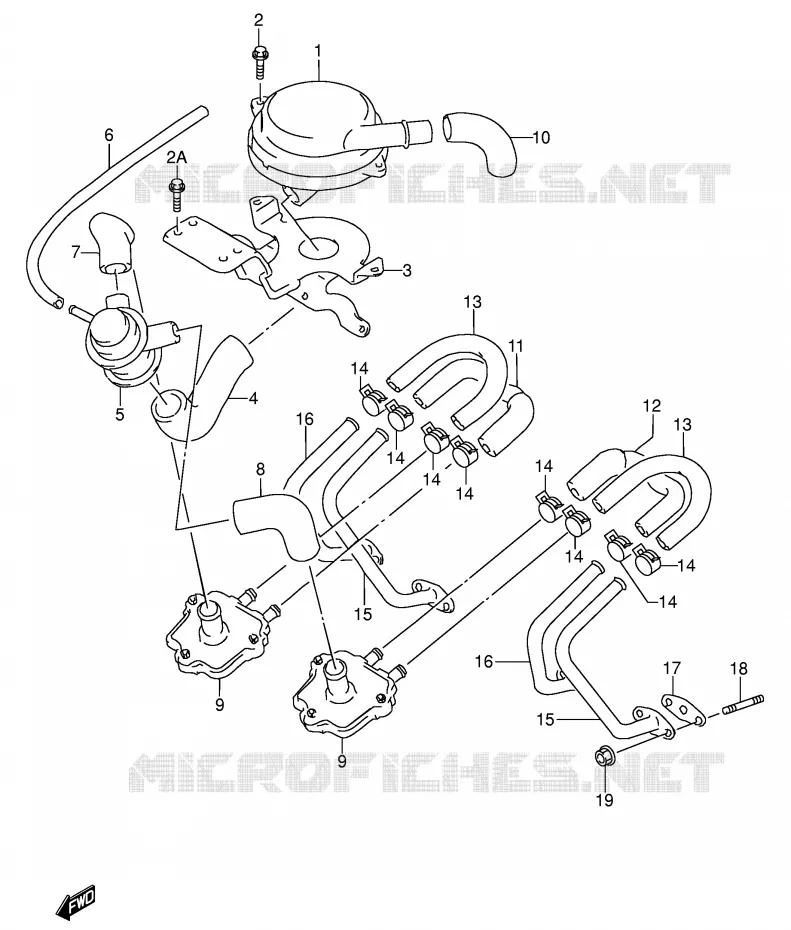 SYSTÈME DE RECYCLAGE GAZ D'ECHAPPEMENT (MODELE P/R E18/E39) Suzuki MOTO 600 RF 1996  RF600RT(E2)