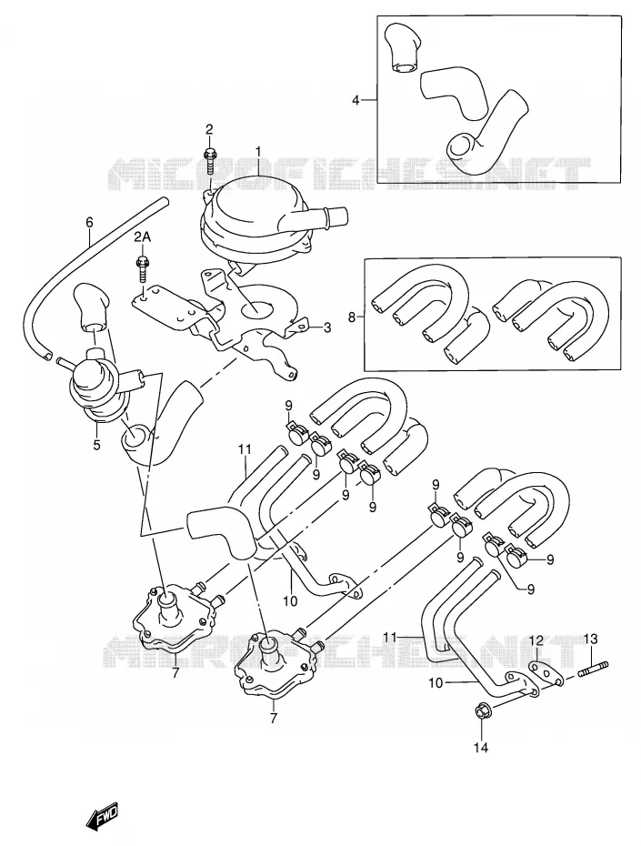SYSTÈME DE RECYCLAGE GAZ D'ECHAPPEMENT (MODELE S/V E18) Suzuki MOTO 600 RF 1996  RF600RT(E2)