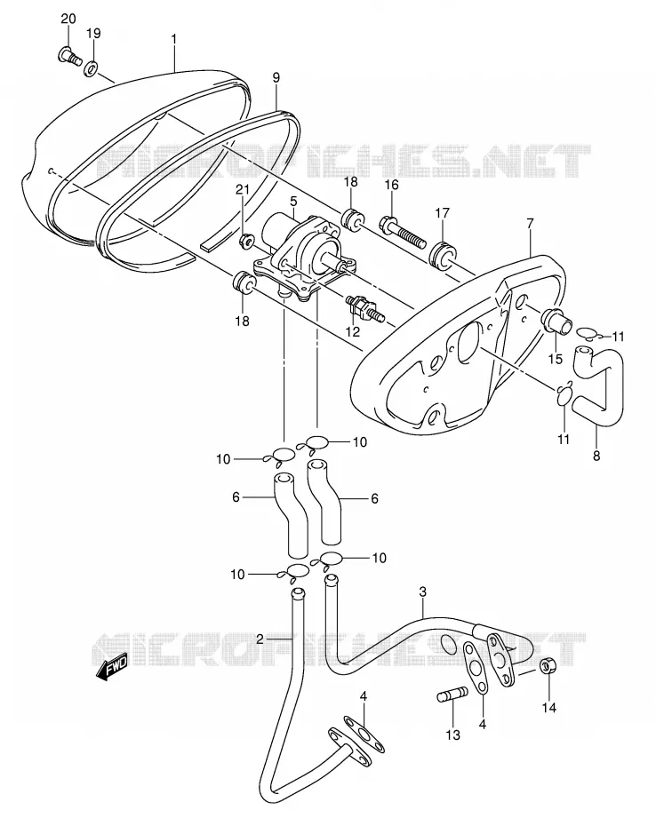 SYSTEME RECYCLAGE GAZ ECHAPPEMENT Suzuki MOTO 1500 INTRUDER 2006  VL1500K6(E2)