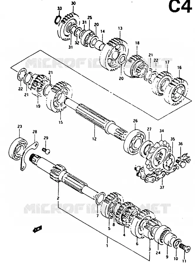 TRANSMISSION Suzuki MOTO 125 RG 1994  RG125FUR(N/P/R)