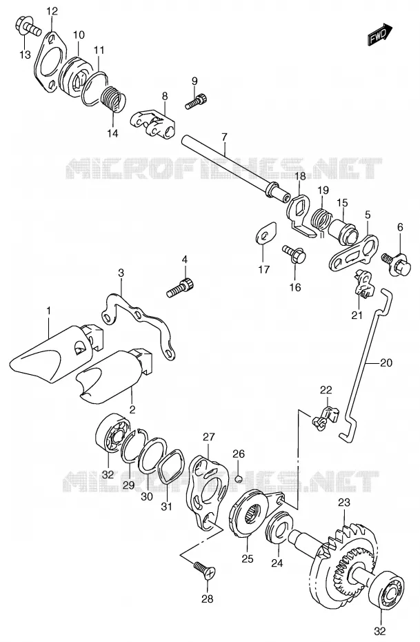 VALVE D'ECHAPPEMENT (MODELE Y) Suzuki MOTO 125 RM 2000  RM125Y(E2)
