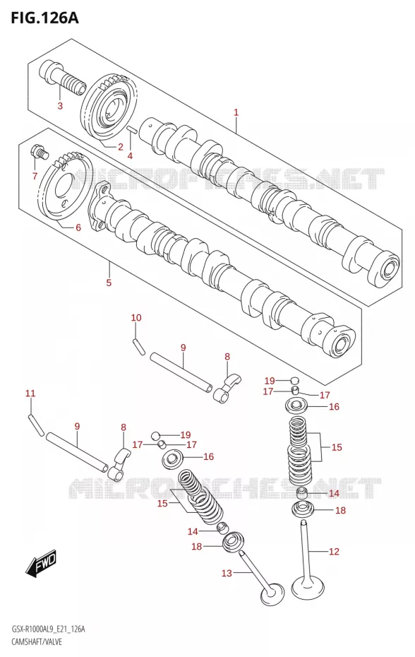 ARBRE A CAMES - VALVE Suzuki MOTO 1000 GSX-R 2019  GSX-R1000RA L9 / GSX-R1000RZA L9 (E21)