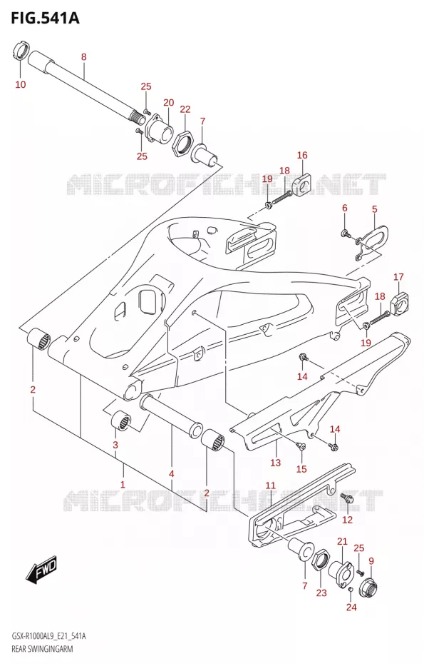 BRAS OSCILLANT ARRIERE (GSX-R1000RA,GSX-R1000RZA) Suzuki MOTO 1000 GSX-R 2019  GSX-R1000RA L9 / GSX-R1000RZA L9 (E21)