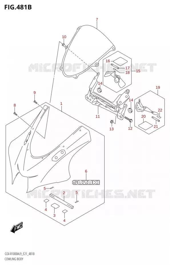 CARENAGES - ETIQUETTESS (GSX-R1000A)(SEE NOTE 1) Suzuki MOTO 1000 GSX-R 2019  GSX-R1000A L9 (E21)