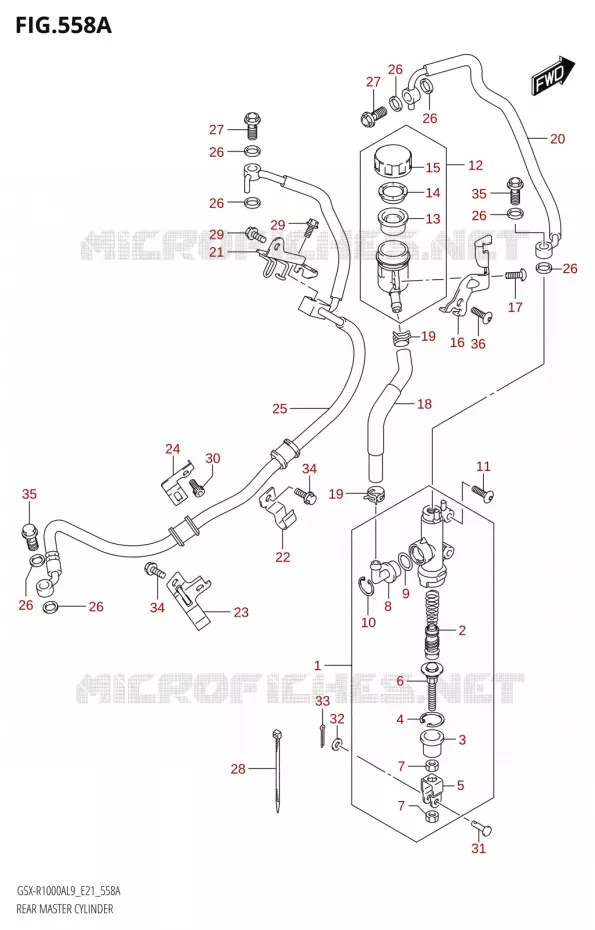 MAITRE CYLINDRE ARRIERE Suzuki MOTO 1000 GSX-R 2019  GSX-R1000A L9 (E21)