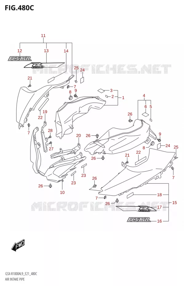 PRISE D AIR (GSX-R1000A)(SEE NOTE 1) Suzuki MOTO 1000 GSX-R 2019  GSX-R1000A L9 (E21)