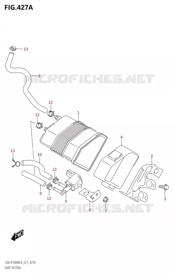 SYSTÈME DE RECYCLAGE VAPEURS CARBURANT Suzuki MOTO 1000 GSX-R 2019  GSX-R1000A L9 (E21)