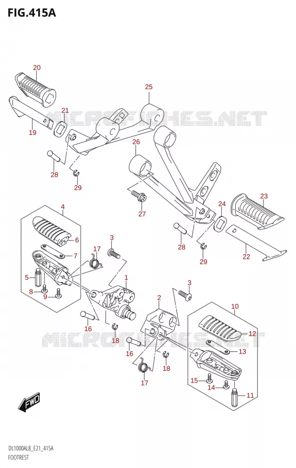 REPOSE PIEDS Suzuki MOTO 1000 V-STROM 2018  DL1000XA L8 E21