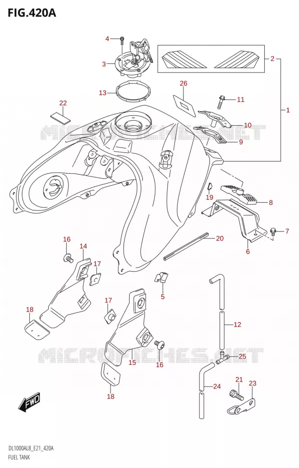 RESERVOIR D'ESSENCE8:E21) Suzuki MOTO 1000 V-STROM 2018  DL1000AL8 E21