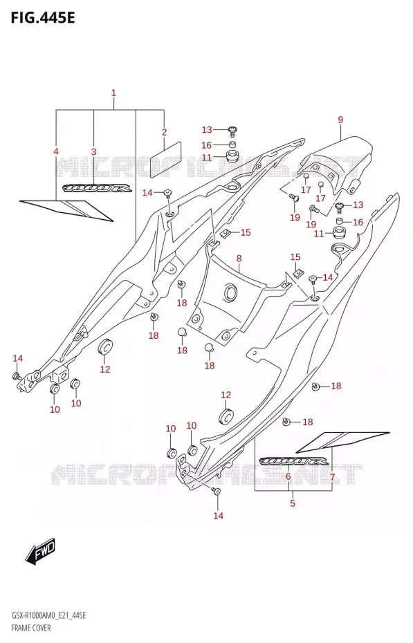 CARENAGES ARRIEREX-R1000RZA) Suzuki MOTO 1000 GSX-R 2020  GSX-R1000A M0 (E21)