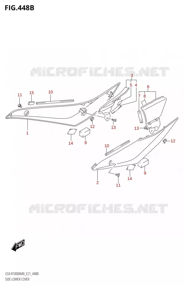 COUVERCLE LATERAL INFERIEUR) Suzuki MOTO 1000 GSX-R 2020  GSX-R1000RA M0 / GSX-R1000RZA M0 (E21)