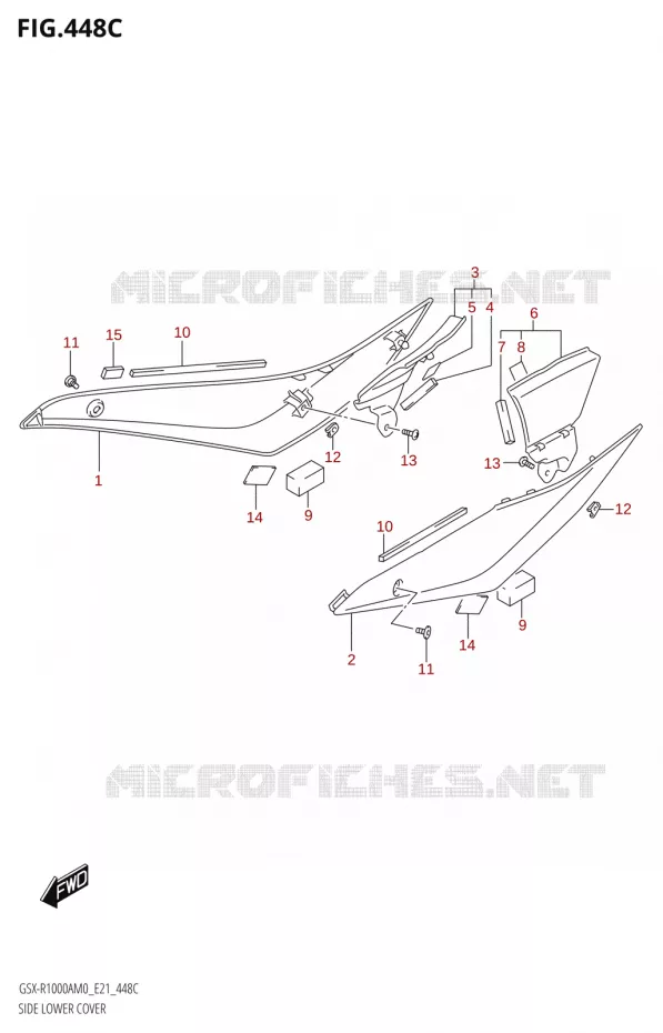 COUVERCLE LATERAL INFERIEURA) Suzuki MOTO 1000 GSX-R 2020  GSX-R1000A M0 (E21)