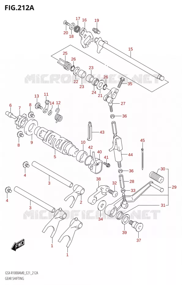 ENSEMBLE SELECTEUR DE VITESSES Suzuki MOTO 1000 GSX-R 2020  GSX-R1000A M0 (E21)