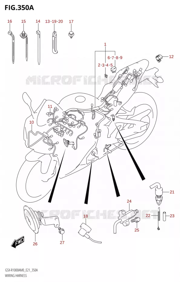 FAISCEAU ELECTRIQUEX-R1000RA,GSX-R1000RZA) Suzuki MOTO 1000 GSX-R 2020  GSX-R1000RA M0 / GSX-R1000RZA M0 (E21)