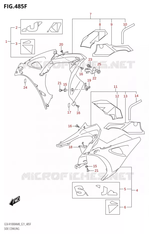 FLANCS DE CARENAGES000RZA) Suzuki MOTO 1000 GSX-R 2020  GSX-R1000A M0 (E21)