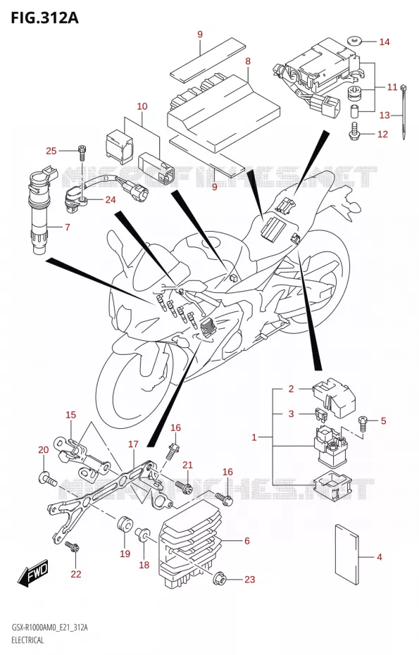 PARTIE ELECTRIQUE000RA,GSX-R1000RZA) Suzuki MOTO 1000 GSX-R 2020  GSX-R1000RA M0 / GSX-R1000RZA M0 (E21)