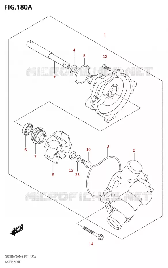 POMPE A EAU Suzuki MOTO 1000 GSX-R 2020  GSX-R1000A M0 (E21)