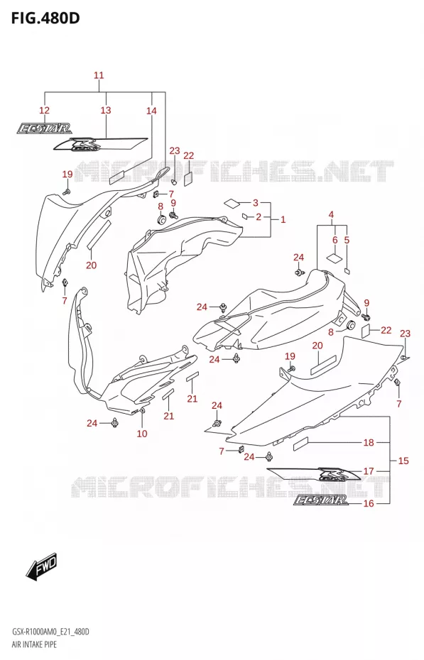 PRISE D AIR (GSX-R1000RA)(SEE NOTE 1) Suzuki MOTO 1000 GSX-R 2020  GSX-R1000RA M0 / GSX-R1000RZA M0 (E21)