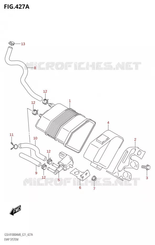 SYSTÈME DE RECYCLAGE VAPEURS CARBURANT Suzuki MOTO 1000 GSX-R 2020  GSX-R1000RA M0 / GSX-R1000RZA M0 (E21)
