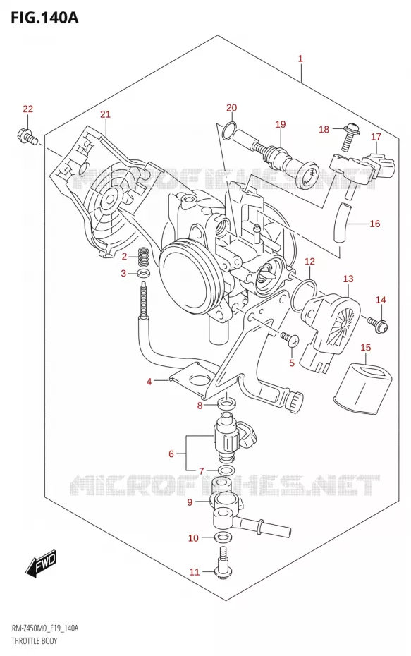 CORPS DE PAPILLON Suzuki MOTO 450 RM-Z 2020  RM-Z450 M0 (E19)
