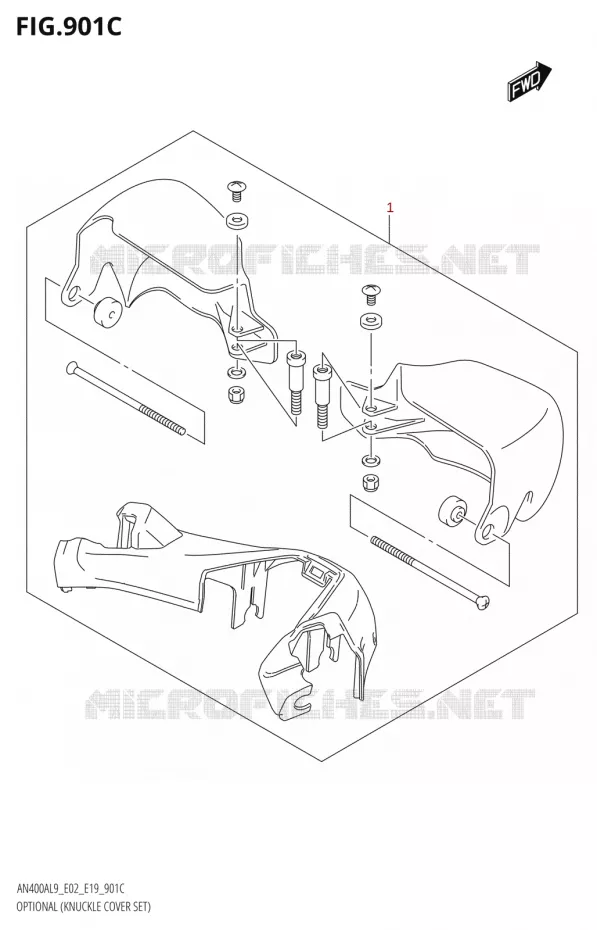 OPTIONSL (KNUCKLE COVER SET) Suzuki SCOOTER 400 BURGMAN 2019  AN400A L9 (E02,E19)