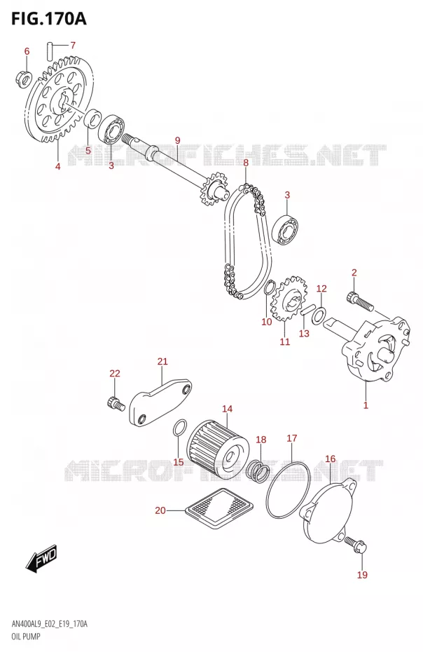POMPE A HUILE Suzuki SCOOTER 400 BURGMAN 2019  AN400A L9 (E02,E19)