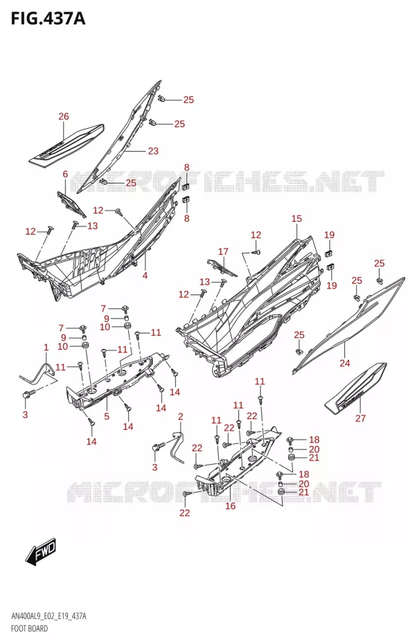 REPOSE PIEDS Suzuki SCOOTER 400 BURGMAN 2019  AN400A L9 (E02,E19)