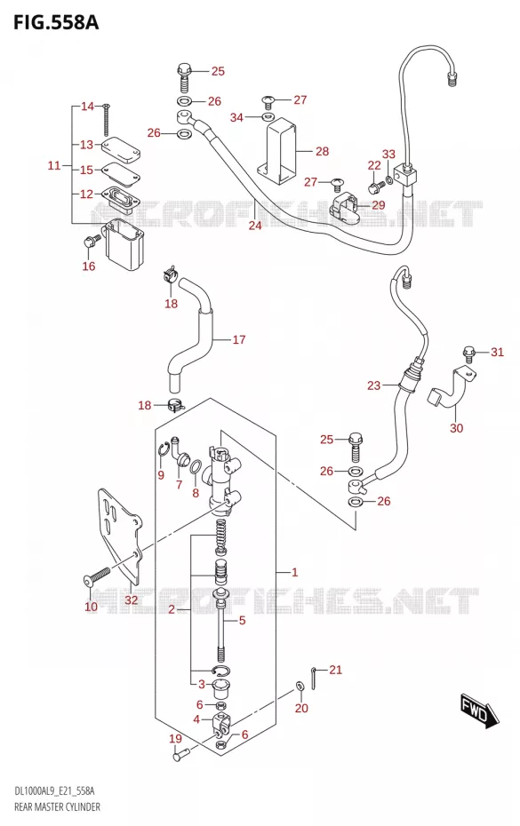 MAITRE CYLINDRE DE FREIN ARRIERE Suzuki MOTO 1000 V-STROM 2019  DL1000XA L9 (E21)