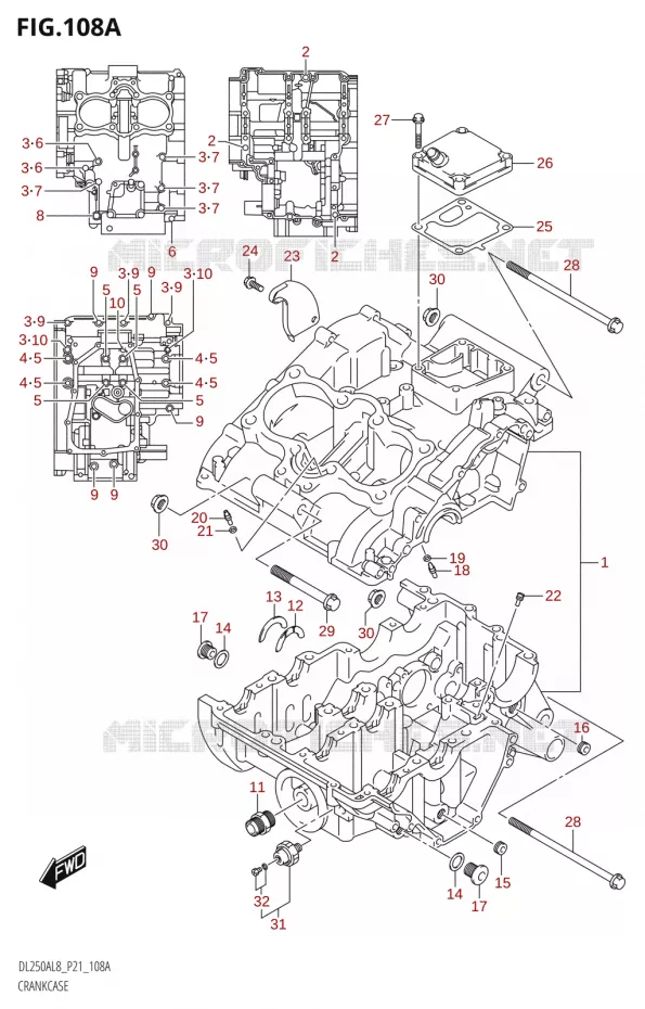 CARTERS MOTEUR Suzuki MOTO 250 V-STROM 2018  DL250A L8 (P21)